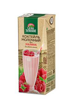 Коктейль молочный Село зеленое Малина 3,2% 200г