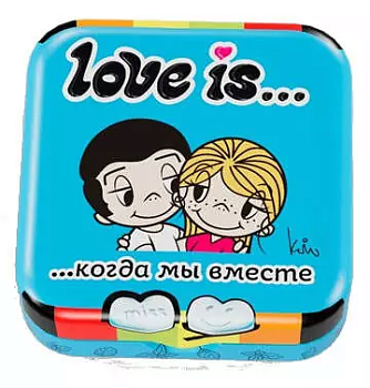 Конфеты освежающие "Love is...." в форме сердца со вкусом мяты 20г