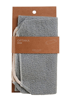 Мочалка-лента массажная "Ортика" 48*21см серый хлопок 9873479