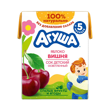 Сок АГУША яблоко/вишня с 5мес 0,2л т/п