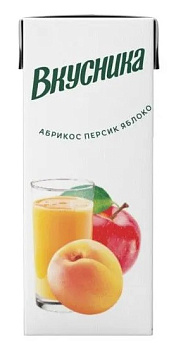 Напиток сокосодержащий ВКУСНИКА Абрикос-персик-яблоко 0,2л т/п