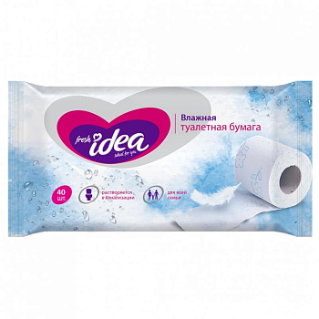 Бумага туал Fresh idea влажная РАСТВОРЯЮЩАЯСЯ   40шт