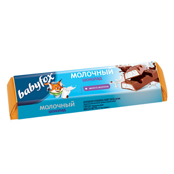 Шоколад ЯШКИНО молочный Babyfox с молочной начинкой 47г