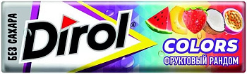 Жевательная резинка DIROL Colors Фруктовый рандом  б/сахара ароматиз 13,6г