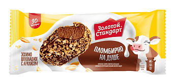 Мороженое Инмарко Эскимо Золотой Стандарт Шоколадное с арахис и кукуруз хлоп 61г