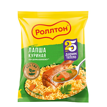 Лапша б/п РОЛЛТОН яичная с курицей 85г