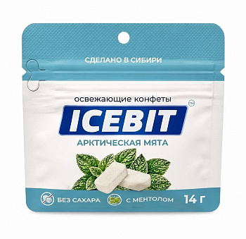Конфеты ICEBIT без сахара со вкусом Арктическая мята 14г