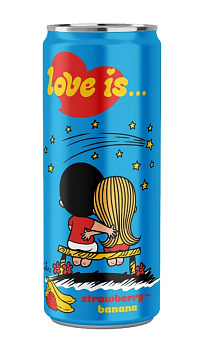 Напиток газированный LOVE IS со вкусом клубники и банана 330мл ж/б