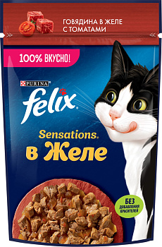 Корм FELIX Sensations Говядина-томат 75 г