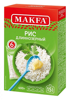 Крупа рис МАКФА длиннозерный 400г 