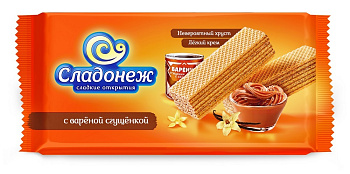 Вафли СЛАДОНЕЖ Тоньше и вкуснее с варёной сгущенкой 170г