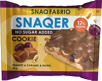 Печенье SNAQ FABRIQ глазированное Арахис, изюм и карамель 45г