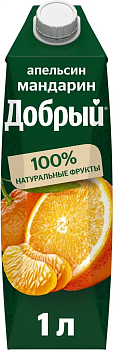 Напиток сокосодержащий ДОБРЫЙ апельсин-мандарин 1л т/п