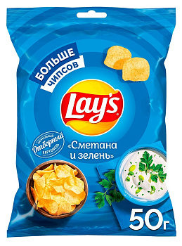 Чипсы LAYS Сметана зелень 50г