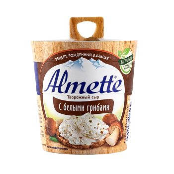 Сыр творожный ALMETTE с белыми грибами 70% 150г  Продукт без ЗМЖ