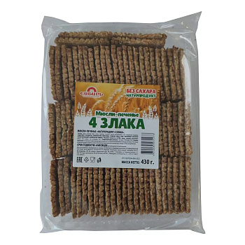 Мюсли-печенье СИБИРЬ 4 злака с луком 430г