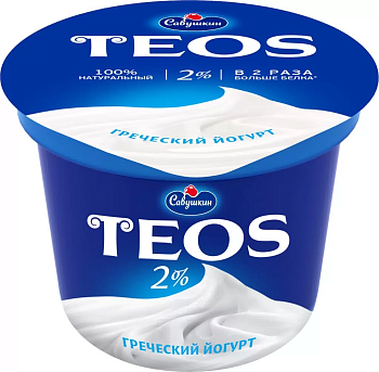 Йогурт TEOS Греческий м.д.ж 2 % п/ст 250г