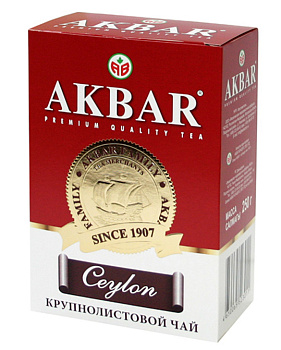 Чай AKBAR Цейлон кр/листовой с медалью 250г 