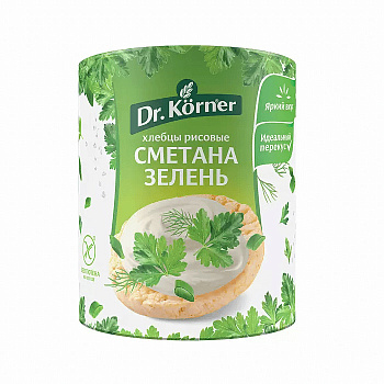 Хлебцы Dr.Korner  рисовые со сметаной и зеленью 80г
