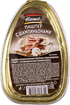 Паштет HAME с консервир. шампиньонами 105г  ж/б