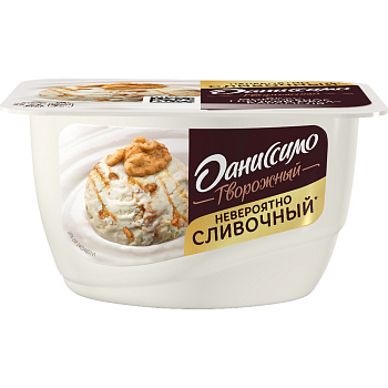 Продукт творожный ДАНИССИМО Мороженое с грецким орехом и карамелью 6,1% 130г без ЗМЖ