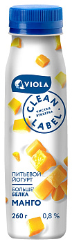 Йогурт питьевой Clean Label с манго 0,8% 260 гр VIOLA