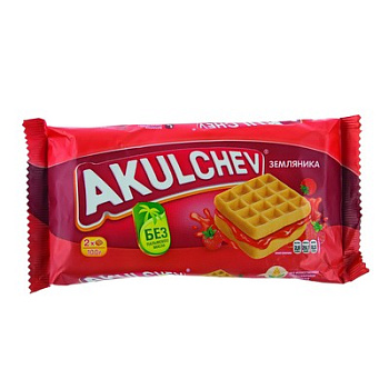 Вафли АКУЛЬЧЕВ Венские земляника 100г А1