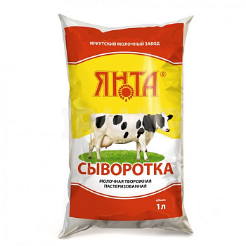 Сыворотка молочная творожная пастеризованная ЯНТА 1л п/п Продукт без ЗМЖ