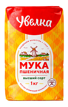 Мука Увелка Пшеничная в/с  1кг