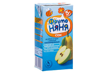 Сок ФРУТОНЯНЯ яблоко/груша с 5мес 0,2л т/п