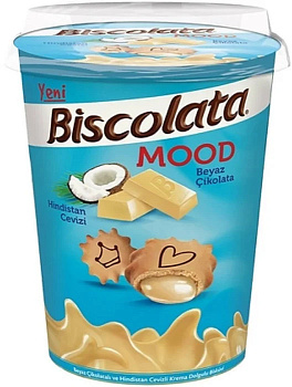 Печенье Biscolata Mood  COCONUT с кокосовой начинкой  115г (стакан)