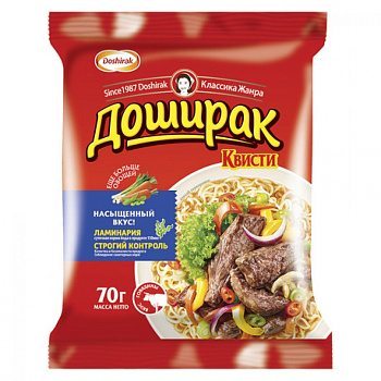 Лапша б/п КВИСТИ вкус говядины 70г 