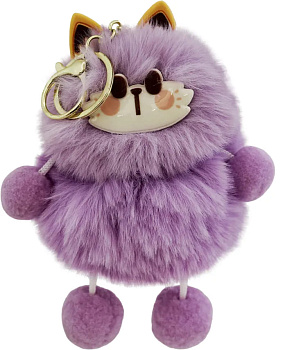 Игрушка мягкая Брелок Кот 15см искусcтвенный мех микс