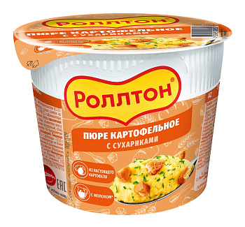 Пюре картофельное б/п РОЛЛТОН сухарики 40г стакан