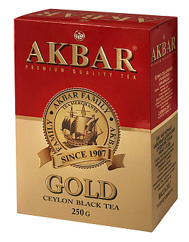 Чай AKBAR черный Голд лист 250г