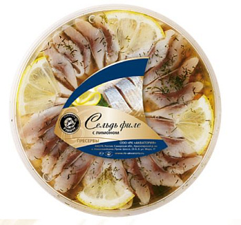 Сельдь АКВАТОРИЯ Матье с лимоном в/м 180г