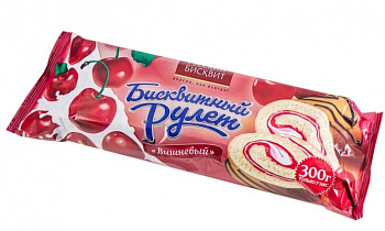 Рулет Русский бисквит вишневый/клюквенный 300г