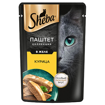 Корм SHEBA д/взрослых кошек паштет с курицей 75г