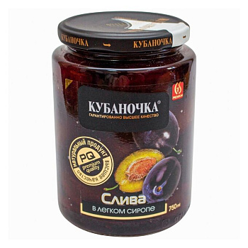 Компот КУБАНОЧКА слива 750г