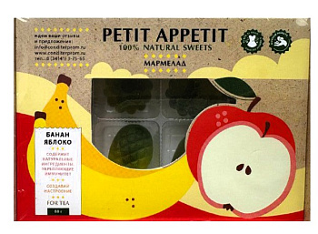 Мармелад КОНДИТЕР ПРОМ желейный со вкусом яблока и банана 88г