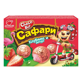 Печенье ORION Чокобой  safari  клубника  йогурт 39г