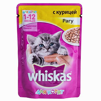 Корм WHISKAS д/котят рагу курица 75г