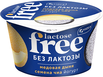 Йогурт VIOLA FREE безлактозный Медовая дыня и семена чиа 2,7% 180г 