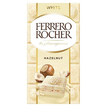 Шоколад FERRERO ROCHER белый с фундуком 90г