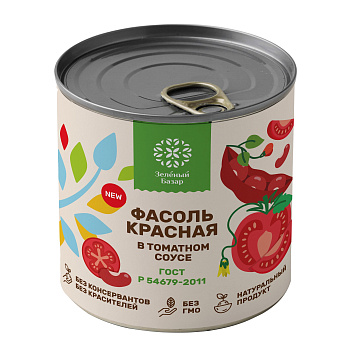 Фасоль красная ЗЕЛЁНЫЙ БАЗАР в т/с ГОСТ ж/б 425мл