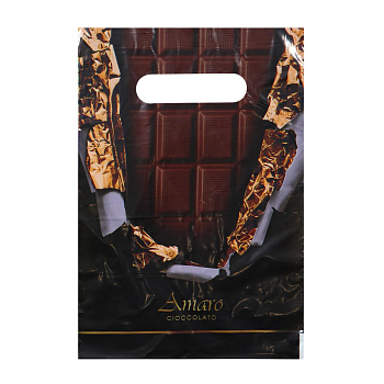 Пакет "Горький шоколад" полиэтиленовый с выруб ручкой 20*30см 30мкм 3093912