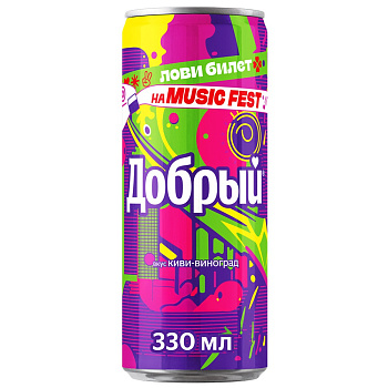 Напиток газированный ДОБРЫЙ Киви-виноград 0,33л ж/б
